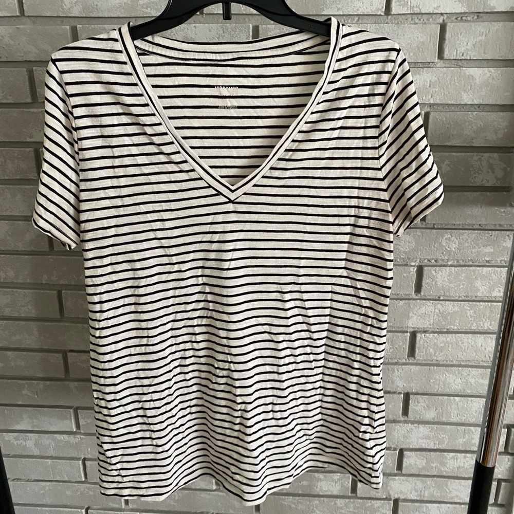 Striped v neck shirt